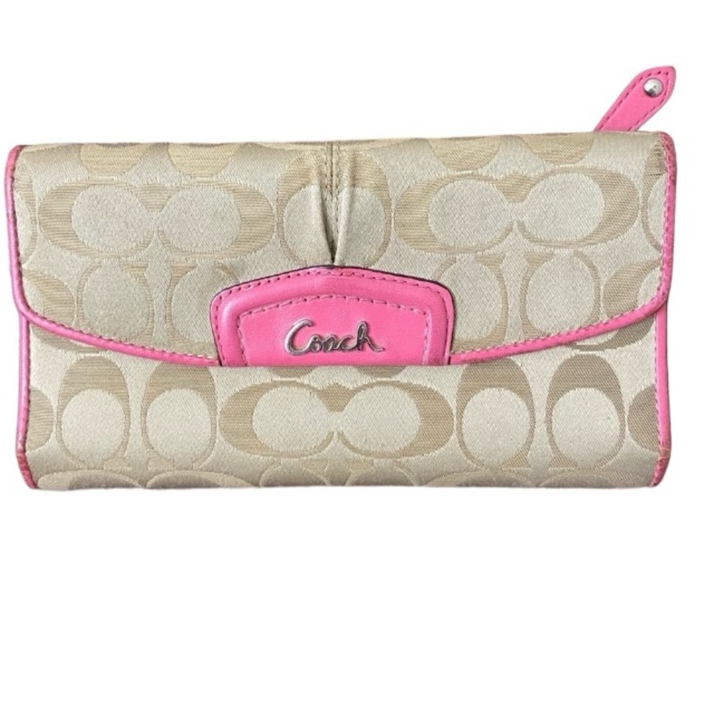 Coach Ashley Signature Jacquard Snap Envelope Wallet